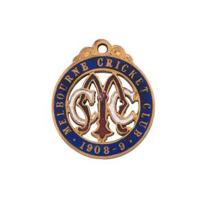 MELBOURNE CRICKET CLUB, 1908-9 membership badge, made by Stokes, No.2791.