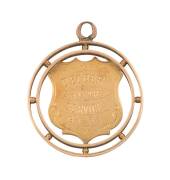 UMPIRE DAVID ELDER: Victorian Cricket Umpires Association gold fob engraved "D.A.Elder, Life Member, 1913". Also a gold fob awarded to him in 1910 for 28 years service with John Danks & Son; 3 items from his son R.Elder - gold fob for M.B.C.A.Premiers 190 - 4