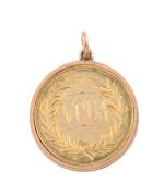 UMPIRE DAVID ELDER: Victorian Cricket Umpires Association gold fob engraved "D.A.Elder, Life Member, 1913". Also a gold fob awarded to him in 1910 for 28 years service with John Danks & Son; 3 items from his son R.Elder - gold fob for M.B.C.A.Premiers 190 - 7