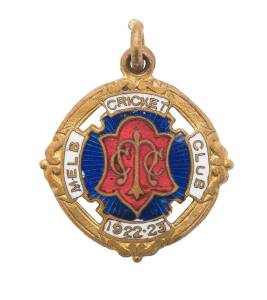 MELBOURNE CRICKET CLUB, 1922-23 membership badge, made by Bentley, Country member No.339.