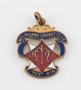 MELBOURNE CRICKET CLUB, 1925-26 membership badge, made by Bentley, No.2099.