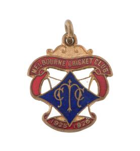 MELBOURNE CRICKET CLUB, 1925-26 membership badge, for Country member No.1409, made by C.Bentley.