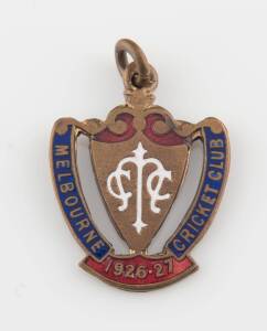 MELBOURNE CRICKET CLUB, 1926-27 membership badge, made by Bentley, No.460.