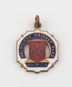 MELBOURNE CRICKET CLUB, 1928-29 membership badge, made by Bentley, No.2862.