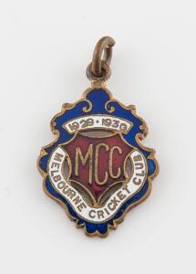MELBOURNE CRICKET CLUB, 1929-30 membership badge, made by Bentley, No.2369.
