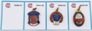 MELBOURNE CRICKET CLUB, membership badges for 1931-32, 1932-33 & 1933-34.