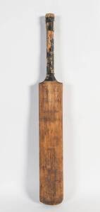 BERT OLDFIELD: "Stuart Surridge" Cricket Bat, signed twice - once in ownership position and once on face of bat. Match-used, some worm-holes. [Bert Oldfield played 54 Tests 1920-37, then opened a famous sports store in Pitt Street, Sydney].