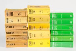 "Wisden Cricketers' Almanack", incomplete run from 1957-2006 (32 issues); plus Australian editions (6) & other Wisden titles (3). Poor/G condition.