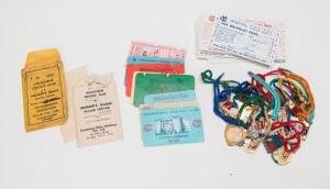 MELBOURNE CRICKET CLUB, group with membership badges (24) 1968-69 to 1990-91 plus one undated; membership cards (2); Lady's Tickets (6); Waverley/Optus Oval passes (10) from 1993-2002.