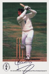 TEST CRICKETERS: Signed Classic Cricket Postcards (25) & Cornhill Insurance cards (24), noted Ian Botham, Adam Hollioake, Alistair Cook, Geoff Boycott, Arjuna Ranatunga & Mike Gatting.