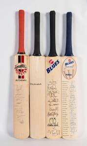 SIGNED CRICKET BATS, noted Greg Chappell; 2001-02 NSW; 2002-03 NSW - Champions; 1995 Zimbabwe (v NSW Country).
