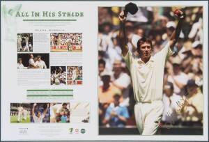 GLENN MCGRATH: "All In His Stride" signed display, limited edition 127/358. Framed & glazed, overall 56x76cm. With CoA.