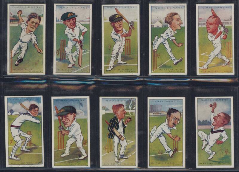 1907-26 cricket cards, noted 1907 Wills "Prominent Australian & English Cricketers" (32); 1926 Wills "English Cricketers" [25]; 1926 Players "Cricketers, Caricatures by RIP" [50]. Fair/VG.   