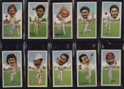 c1908-89 cricket cards in 2 albums, noted 1989 Sport in Print "Nottinghamshire Cricketers" [64]; 1978 Scanlens "Cricketers" [18/66]; 1983 Nostalgia "Cricketers 1896" [50]; also 1937 Wills "Famous British Authors" [40]. Fair/VG.