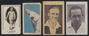 Cricket & other cards, noted 1950 Fyna Foods "Test Cricketers" (6); 1924 G.G.Goode "Prominent Cricketers" (3); 1948 Nabisco "Leading cricketers" (28); also "Men of Stamina" series 8 (15). Poor/VG.