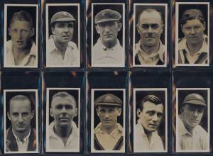 1928-29 cricket cards, noted Major Drapkin "Australian and English Cricketers" [40]; Milhoff "Famous Test Cricketers" [27]; Wills "Cricketers 1928" [50] & "Cricketers, 2nd Series" [50]. Mainly G/VG.