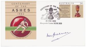 AUSTRALIAN TEST CAPTAINS: 1982 Centenary of the Ashes envelopes signed by 22 captains including Don Bradman, Lindsay Hassett, Ray Lindwall & Richie Benaud.