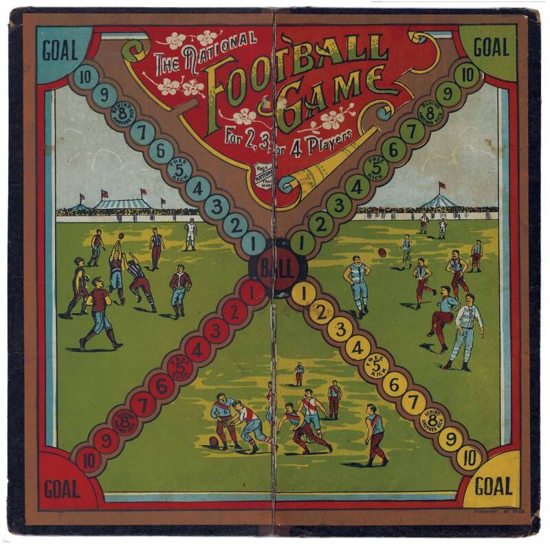 c1910 "The National Football Game", game board showing players in old-style uniforms.