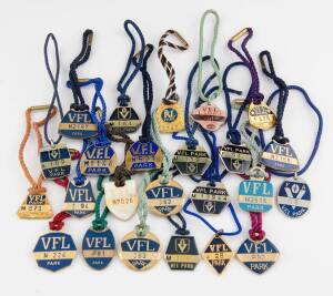 VFL PARK, collection of membership badges 1970-86, with different types for each season and some duplication; plus Member's Season Tickets (7) to 1992.