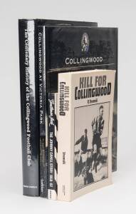 COLLINGWOOD: Books including "The Magpies - The Official Centenary History of the Collingwood Football Club" by Hansen [Melbourne, 1992]; "Kill For Collingwood" by Stremski (signed) [Sydney, 1986].