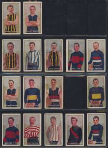 1905-06 Sniders & Abrahams "Australian Footballers - Victorian Association Players" (includes Richmond, North Melbourne & Footscray), Series B, part set [16/20]. Mainly G/VG.