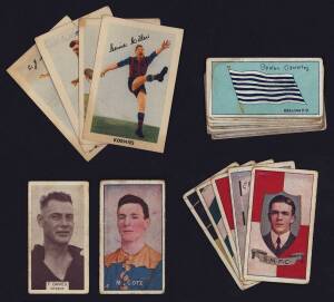 1907-52 football cards, noted 1908 Wills "Club Flags" (12); Sniders & Abrahams 1907-08 (1), 1911-12 Pennant (1) & 1913-14 Shield (4). Fair/VG.