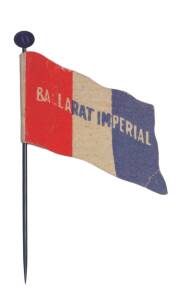 1908 Wills "Football Flags Shaped with Pin" [Unrecorded] - Ballarat Imperial ("Havelock" on reverse). G/VG.