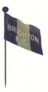 1908 Wills "Football Flags Shaped with Pin" [1/27] - Brighton ("Capstan" on reverse). G/VG.