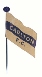 1908 Wills "Football Flags Shaped with Pin" [1/27] - Carlton ("Capstan" on reverse). G/VG.