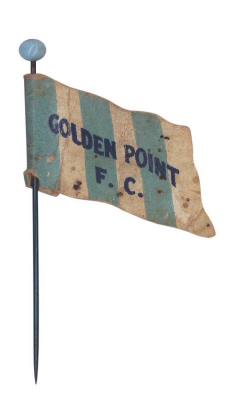 1908 Wills "Football Flags Shaped with Pin" [1/27] - Golden Point ("Capstan" on reverse). Fair/G.
