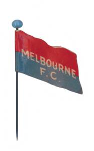 1908 Wills "Football Flags Shaped with Pin" [1/27] - Melbourne ("Capstan" on reverse). G/VG.