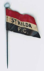 1908 Wills "Football Flags Shaped with Pin" [1/27] - St.Kilda ("Capstan" on reverse). G/VG.