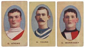 1909-10 Sniders & Abrahams "Australian Footballers - Victorian League Players", Series E, part set [25/60]. Fair/VG.