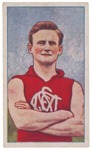 1922 J.J.Schuh (Magpie Cigarettes) "Victorian League Footballers" (half to full-length portraits), part set [48/60]. Mainly G/VG.