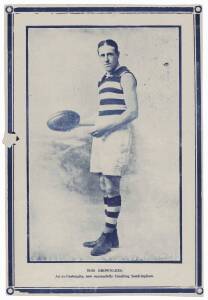 c1923 magazine supplement, "Tom Brownlees, An ex-Geelongite, now successfully Coaching Sandringham"; plus 1955 Herald Sun "VFL Mascot Cloth Patches - Series 1" [1/12] - Geelong.