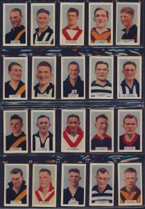 1933 Godfrey Phillips "Victorian Footballers - A Series of 50", complete set [50]. Mainly G/VG.