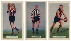 1935 Hoadleys "League Footballers", complete set [100]. Only five teams are included - South Melbourne, Collingwood, Carlton, Essendon & Footscray (wearing their 1935 jumper - only year it was worn). Mainly G/VG. Very scarce set - the first complete set w