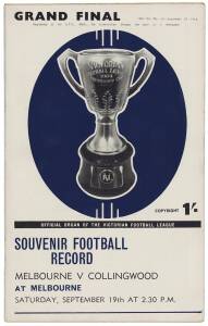 1964 "Football Record"s including 1st Semi Final, 2nd Semi Final, Prelim Final & Grand Final (Melbourne v Collingwood). Fair/Good condition.