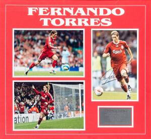 LIVERPOOL, displays signed by Steven Gerrard & Fernando Torres; both framed & glazed, 70x75cm. With CoAs.