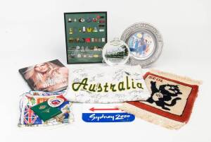 1936-2004 OLYMPICS COLLECTION, noted books "The Athens Dream" with 13 signatures including Lauren Jackson; "Olympia 1936" volume 2 only; 1956 plate & teaspoon; 1984 plate; Australia softball shirt with 26 signatures including Tanya Harding; 2000 Sydney ba