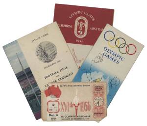 1956 OLYMPICS: Small collection with Official Report; programmes (3); ticket & brochure. Fair/G condition.