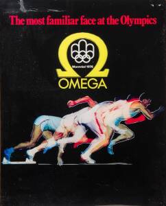 1976 MONTREAL OLYMPICS: Illuminated sign, "The most familiar face at the Olympics/ OMEGA", made by Rota Colour Pty Ltd, Sydney, size 41x51cm.