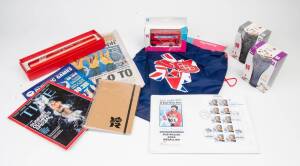 OLYMPIC GAMES COLLECTION, with items from 2004 Athens, 2008 Beijing & 2012 London, including various souvenirs, magazines & ephemera, newspapers, stamp albums etc. Noted Ian Thorpe signed underpants.