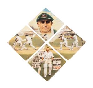 CRICKET PLATES, set of 4 plates from "Don Bradman: A Driving Force" series issued by The Bradford Exchange; plus set of 8 plates from "Australia's Cricketing Greats" series.
