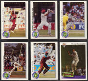 BALANCE OF CRICKET COLLECTION, noted 1993-1996 Futera cricket cards (95 total) including 1993 Futera "Honours Awards" [5]; 1994 4-Up cards [5]; "Damien Fleming Hat Trick"; 1996 Futera World Cup "Retrospectives" [15]; plus Aust States team sheets (13) & 19 - 3