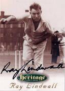 1995 Futera "The Heritage Collection - A Collection of Great Australian Cricketers", complete set [60], with 58 of the cards signed, including Don Bradman, Ray Lindwall, Neil Harvey & Graham McKenzie. VG. Numbered "267/500". - 2