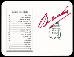 GOLF AUTOGRAPHS: Collection of signed photographs, scorecards & pieces (17 items with 19 signatures), noted Seve Ballesteros, Stuart Appleby, Aaron Baddeley, Craig Parry, Sandy Lyle, Mark Calcavecchia, Charles Howell III, Zach Johnson & Mark O'Meara, Fred