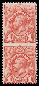 ONE PENNY: 1d rose-red vertical pair Imperforate Between from Plate 3 BW #59b (SG 17a), unmounted, Cat $6000+ (£5000+) mounted. The ACSC states "Recently, two vertical pairs imperforate between have been identified as deriving from Plate 3".