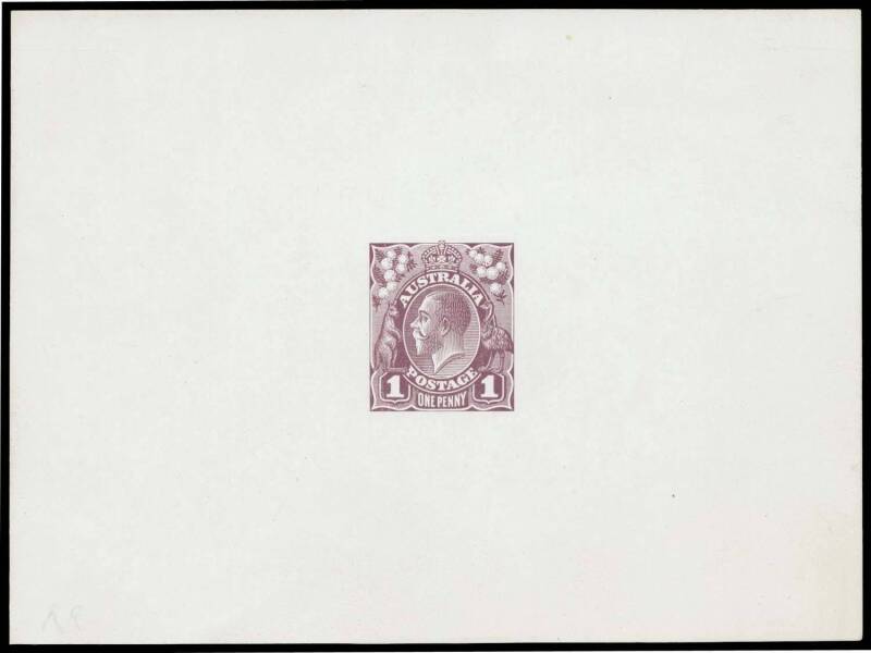 THE PERKINS BACON DIE PROOFS: State 2 die proof with a field of horizontal lines behind the King's head, in brown-purple ("purple-brown" in the ACSC) on highly glazed thin card (125x94mm) with no endorsements BW #70(DP)12F, Cat $16,000. Ex Perkins Bacon A