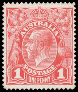 PROOFS CREATED IN AUSTRALIA: 1d Die II in carmine on gummed unwatermarked paper with Single Line Perf 14 BW #70PP(7), remarkably well centred, large-part o.g., Cat $16,000. Michael Drury Certificate (2015). The ACSC states this is from the pair discovered